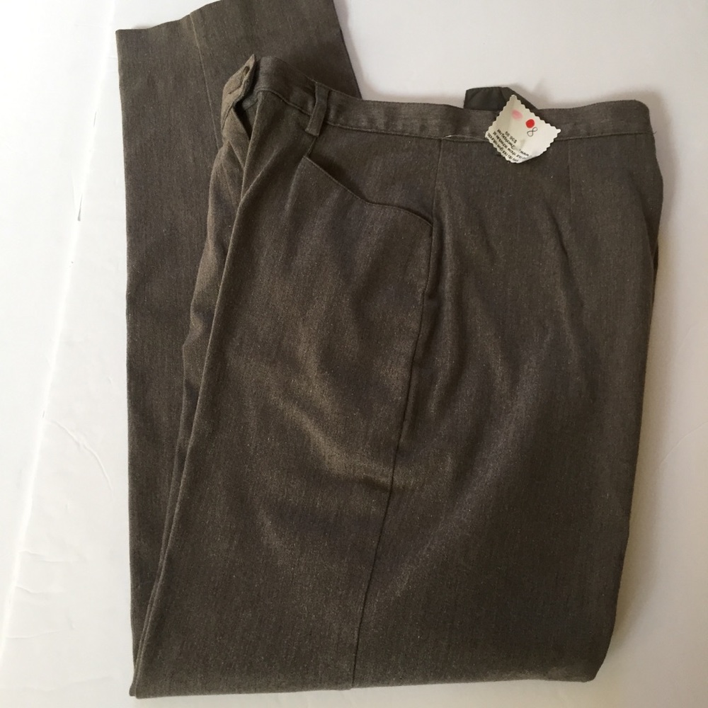 CHARTER CLUB SIZE 8 TAUPE COTTON STRETCH TROUSERS
